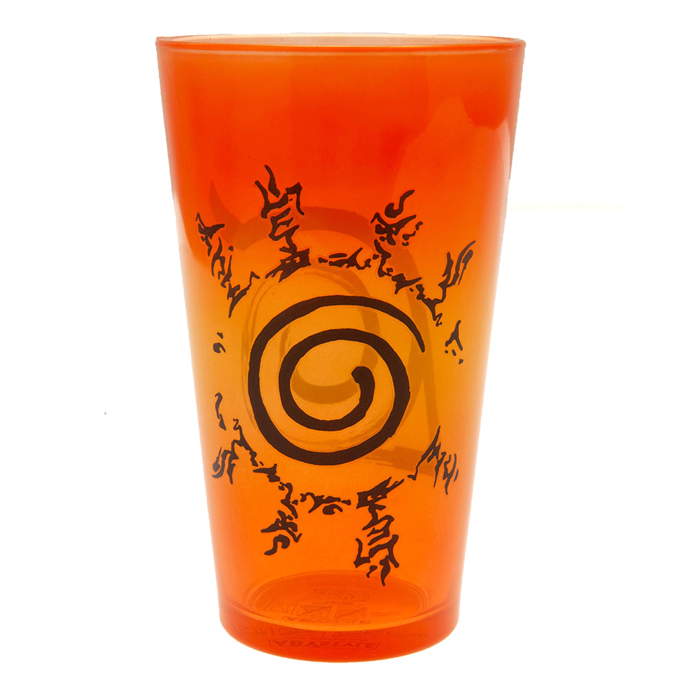Premium Large Naruto: Shippuden Orange Glass with Famous Logos