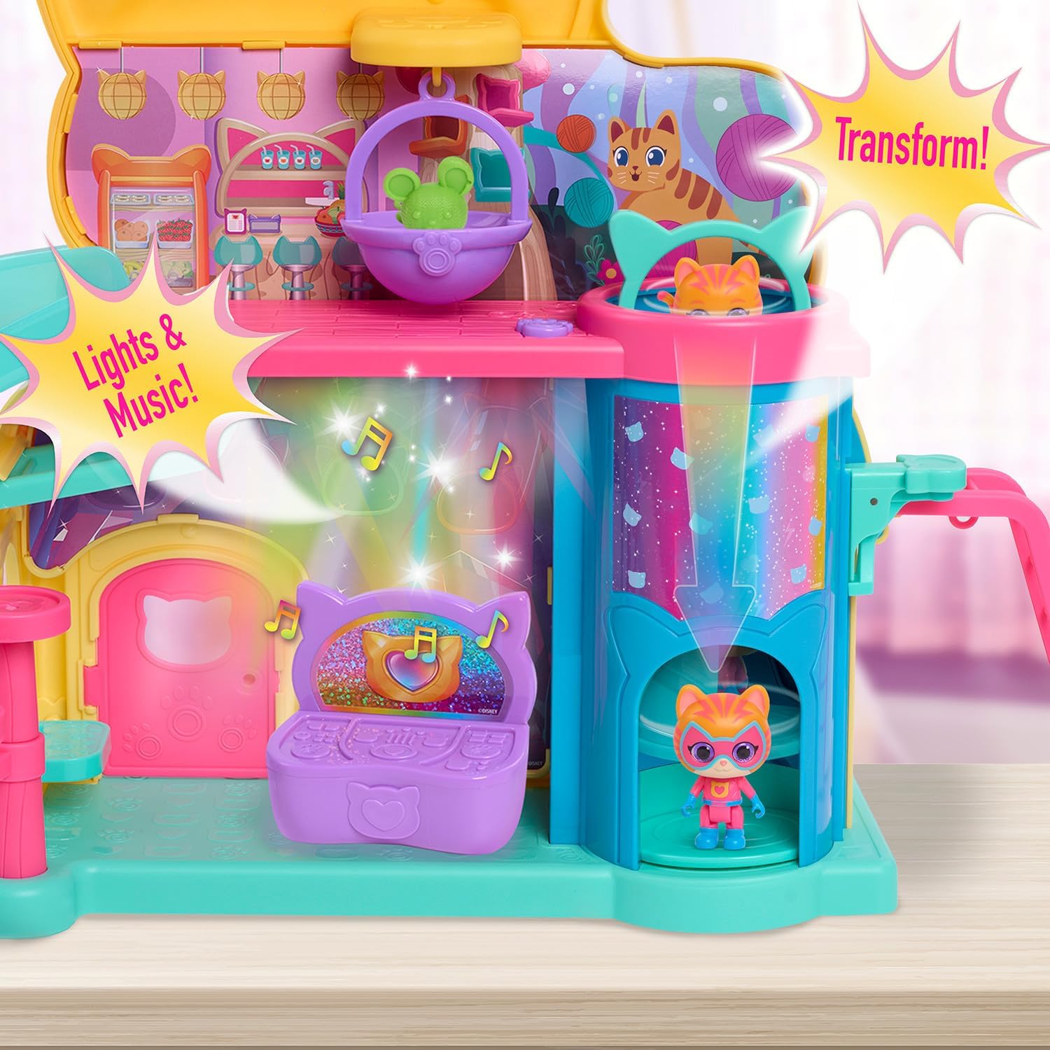 Disney Junior SuperKitties Purr 'N' Play Interactive Playset for Kids' Entertainment