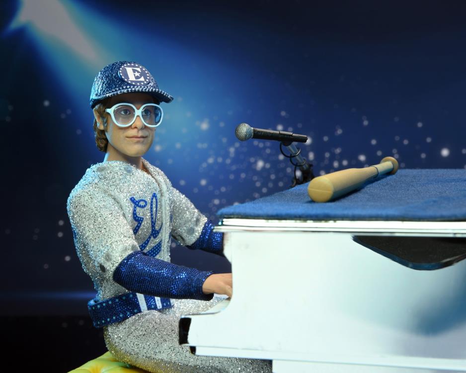 Elton John 8-Inch Deluxe Clothed Action Figure with Piano Inspired by His Live Performance in 1975