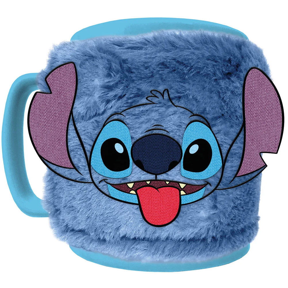 Lilo & Stitch Fuzzy Blue Mug with Removable Fluffy Cover and Stitch Images