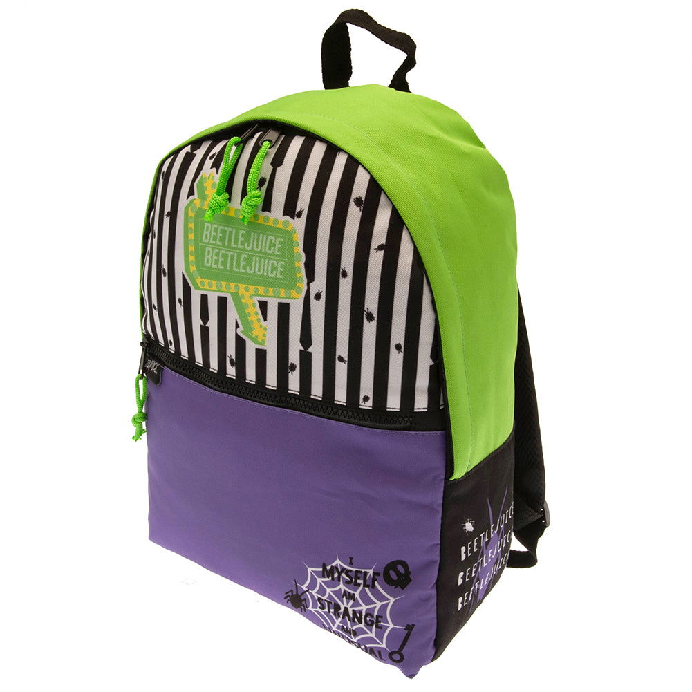 Premium Beetlejuice-Inspired Purple and Green Backpack