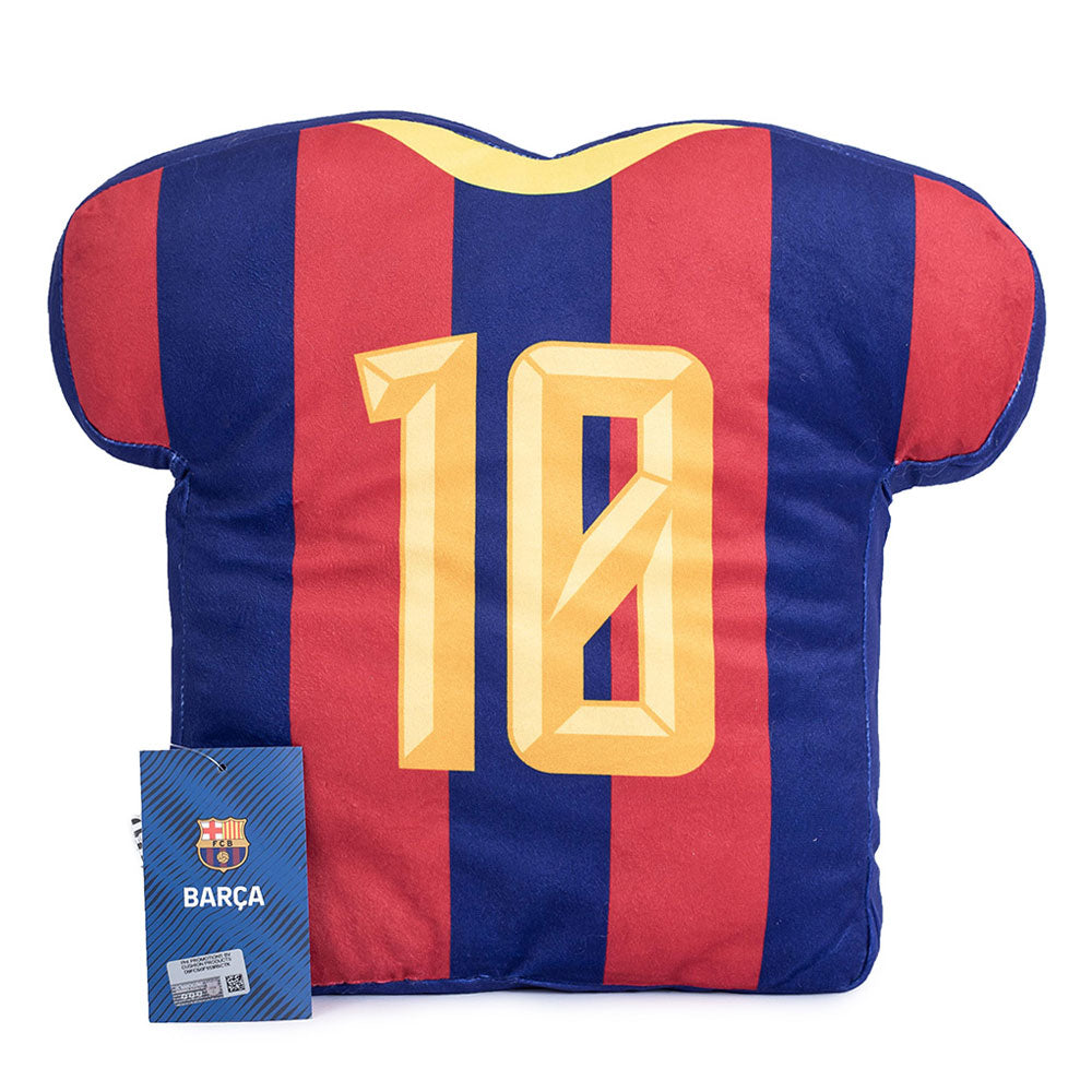 Vibrant FC Barcelona Branded Shirt-Style Polyester Cushion