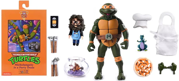 NECA Ultimate 7-Inch Action Figure of Teenage Mutant Ninja Turtles Cartoon Character Michaelangelo in VHS Style Packaging