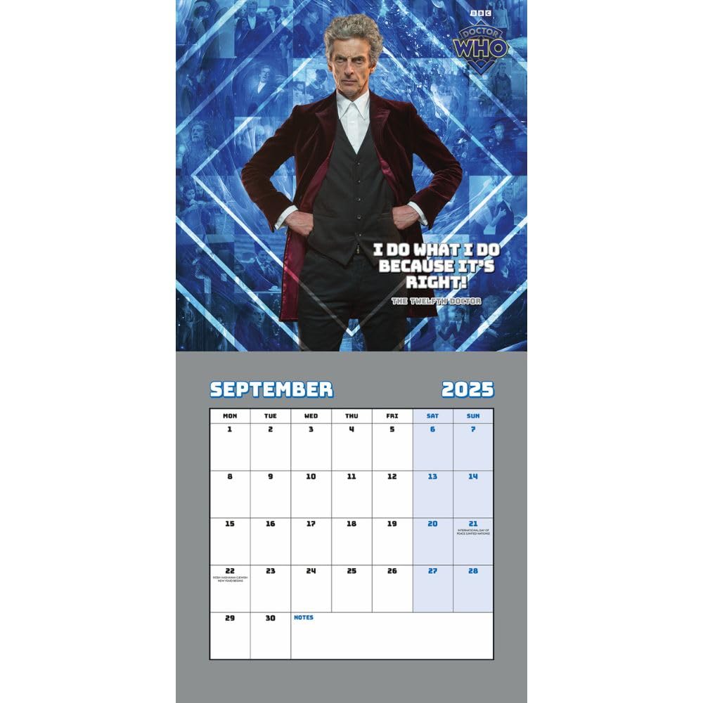 Doctor Who Classic Edition Square Wall Calendar for the Year 2025