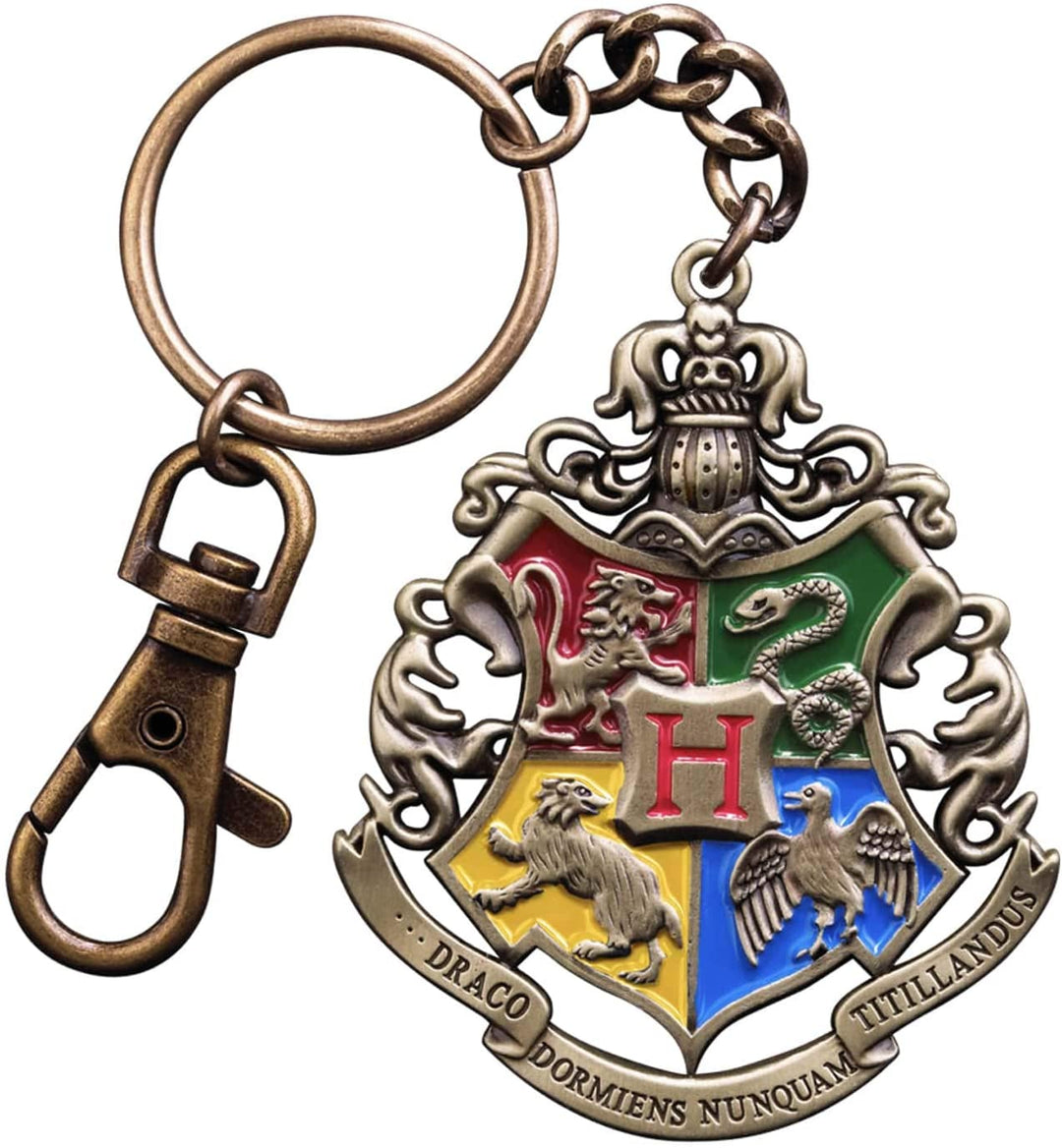 Officially Licensed Harry Potter Collectible Hogwarts Crest Metal Keychain for Fans