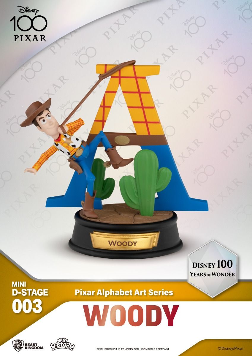 Mini Pixar Alphabet Art Statue Set for Disney's 100th Anniversary of Wonder