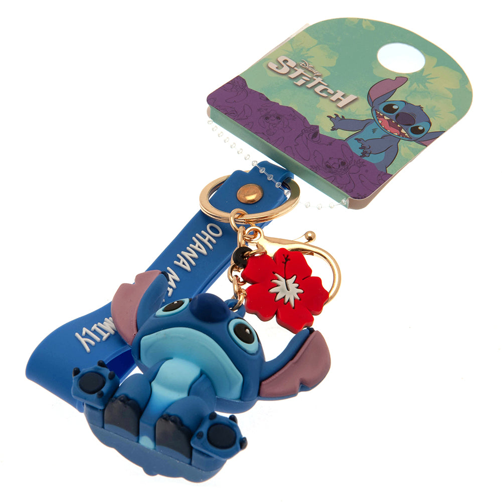 3D Vinyl Keyring Featuring Lilo & Stitch with Ohana Message