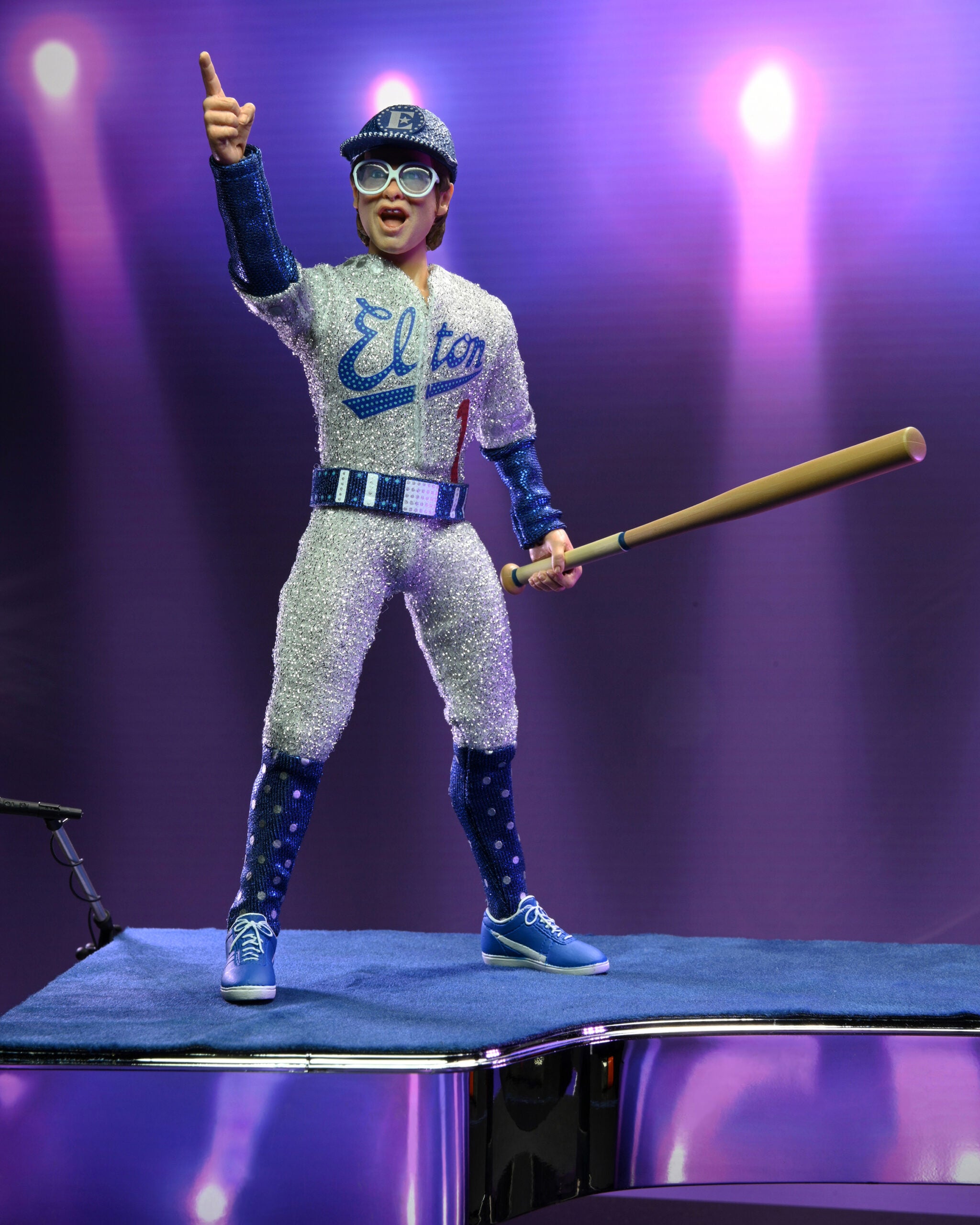 Elton John 8-Inch Deluxe Clothed Action Figure with Piano Inspired by His Live Performance in 1975