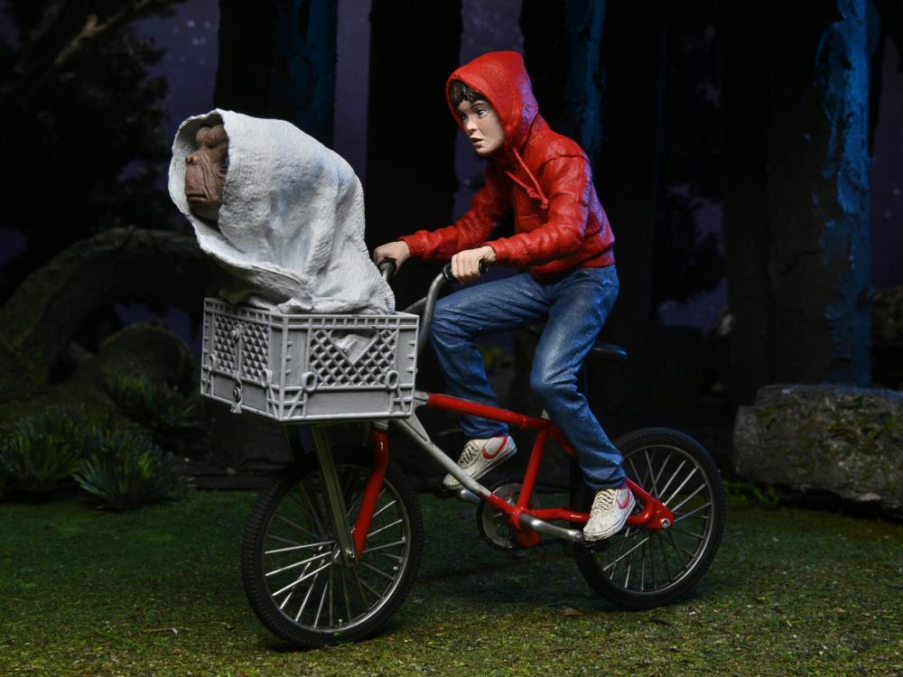 NECA 40th Anniversary 7 - Inch Scale E.T. & Elliot on Bicycle Action Figure