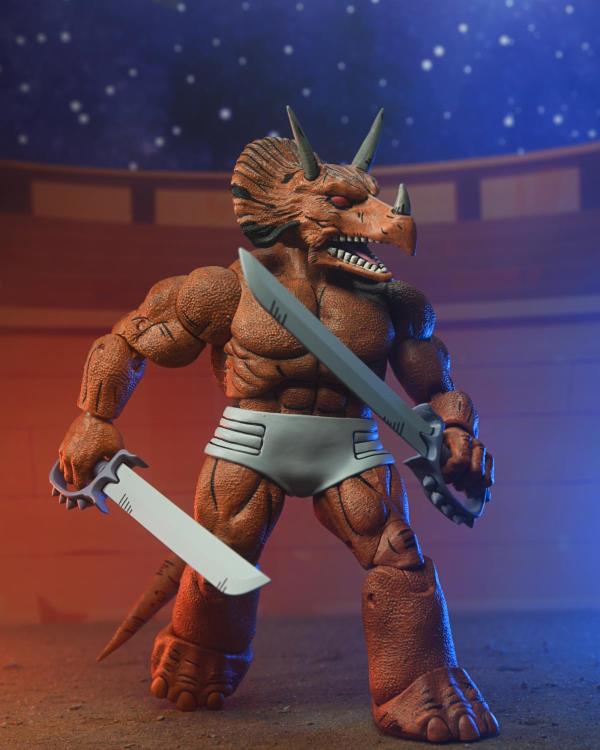 NECA 7-Inch Scale Collectible Action Figure of Triceraton Gladiator from Teenage Mutant Ninja Turtles (Mirage Comics)