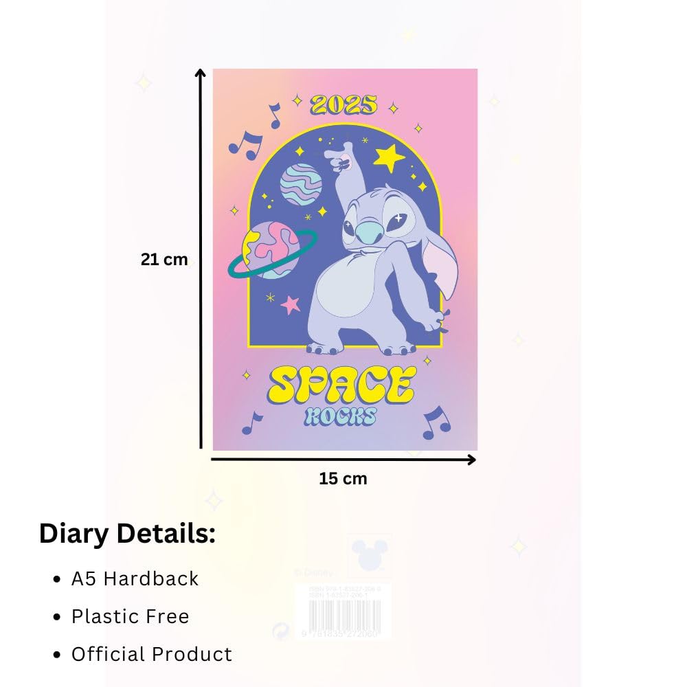 2025 Colorful A5 Lilo & Stitch Hardback Weekly View Diary