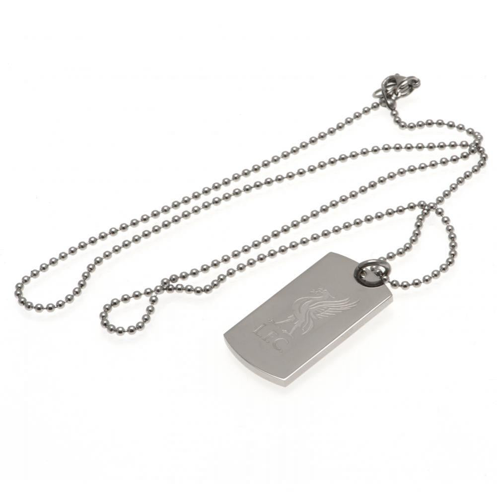 Engraved Stainless Steel Liverpool FC Dog Tag with Ball Chain