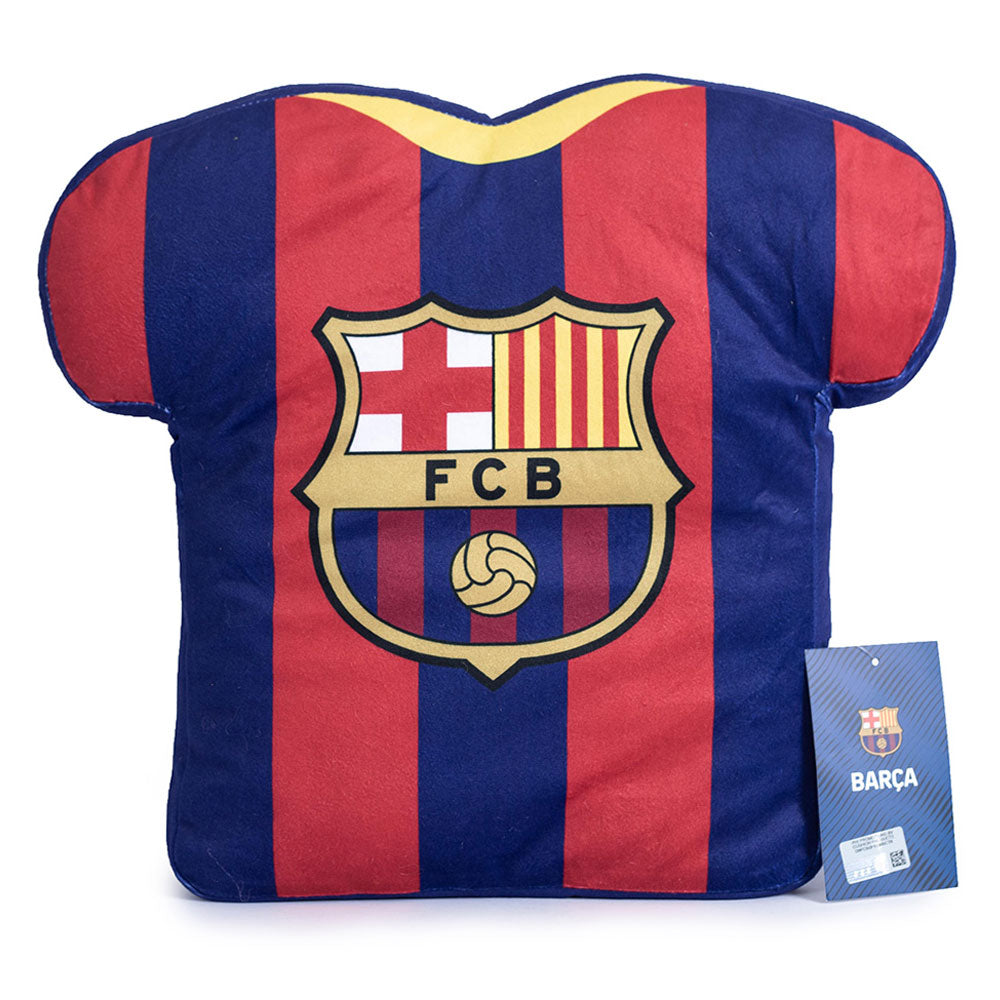 Vibrant FC Barcelona Branded Shirt-Style Polyester Cushion