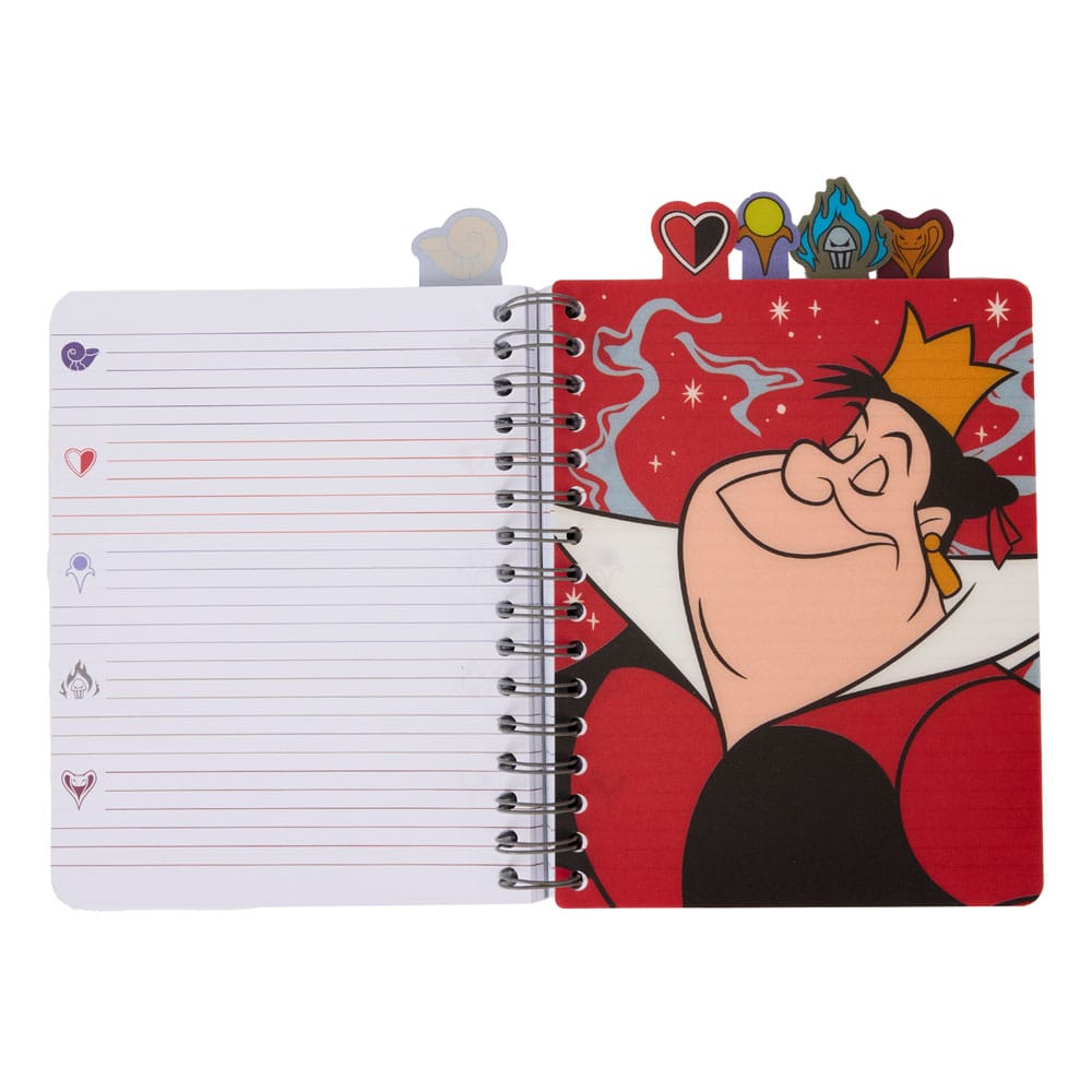Disney Villains Themed Iridescent All-Over Printed Stationery Spiral Tab Loungefly Writing Journal for Creative Expression