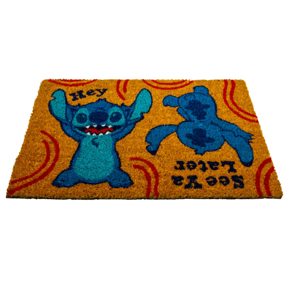 Durable Lilo & Stitch Coir Doormat with Colorful Stitch Image