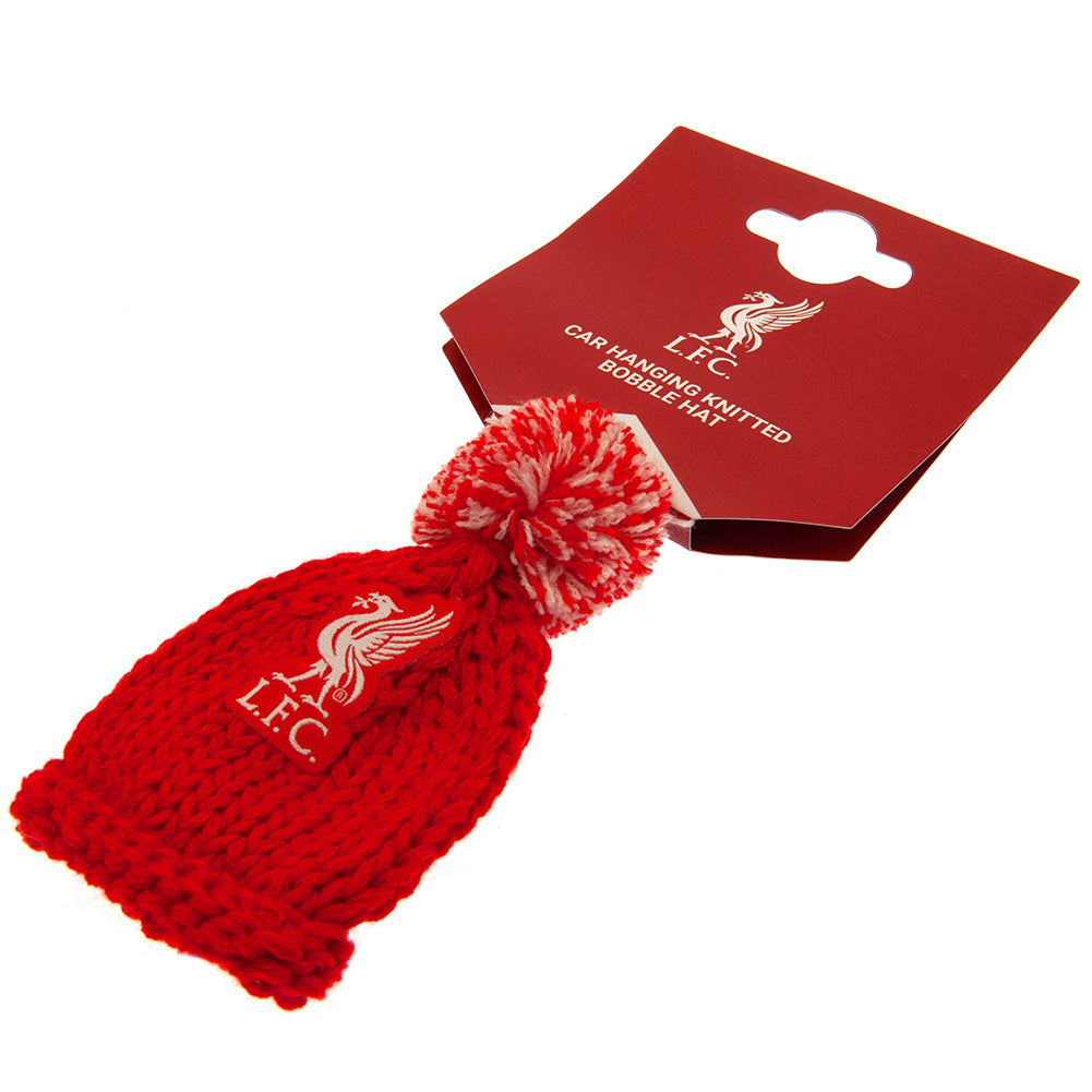 Mini Hanging Wool Bobble Hat with Liverpool Football Club Crest