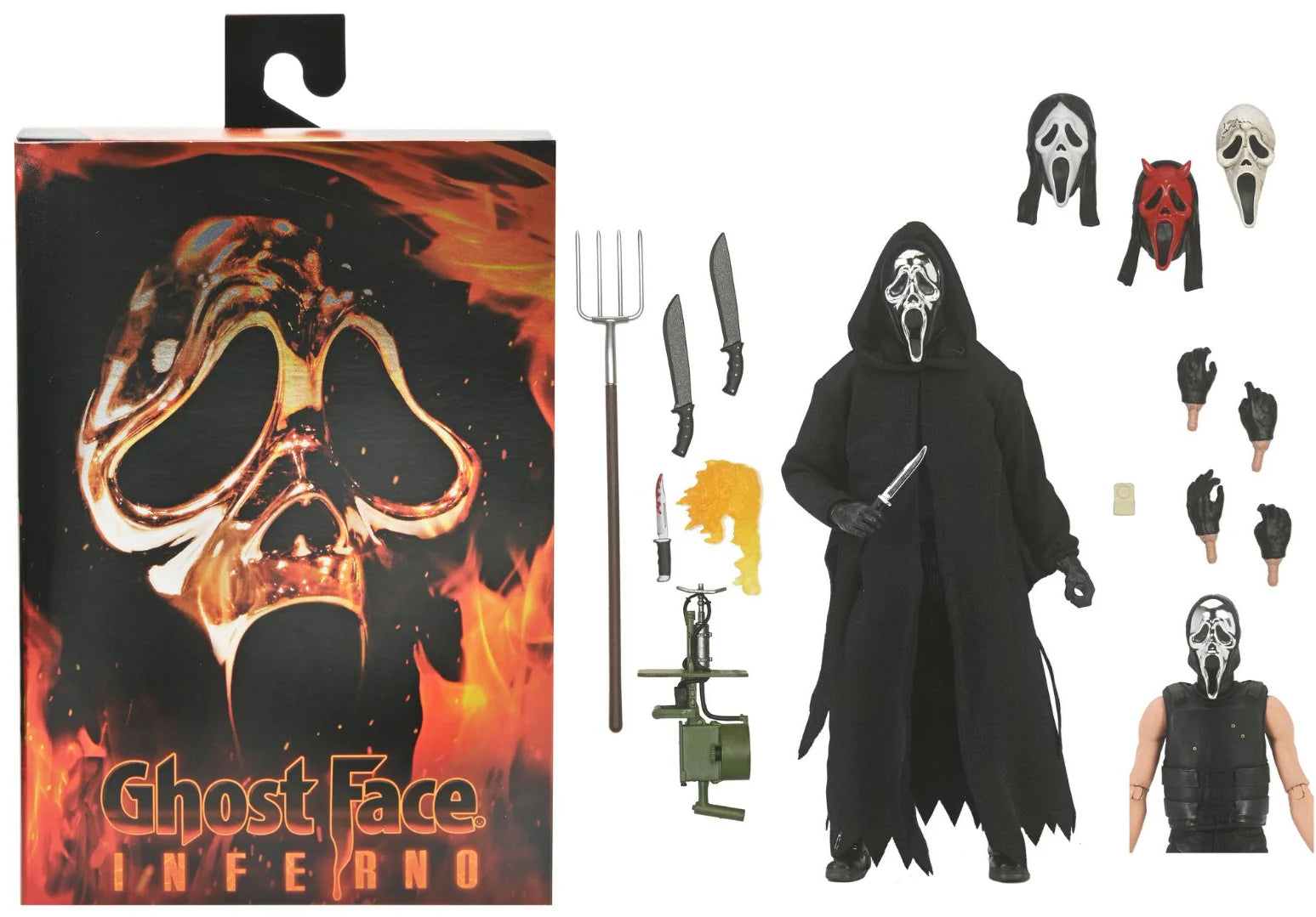 NECA Ghost Face Inferno 7-Inch Ultimate Collectible Action Figure for Horror Enthusiasts