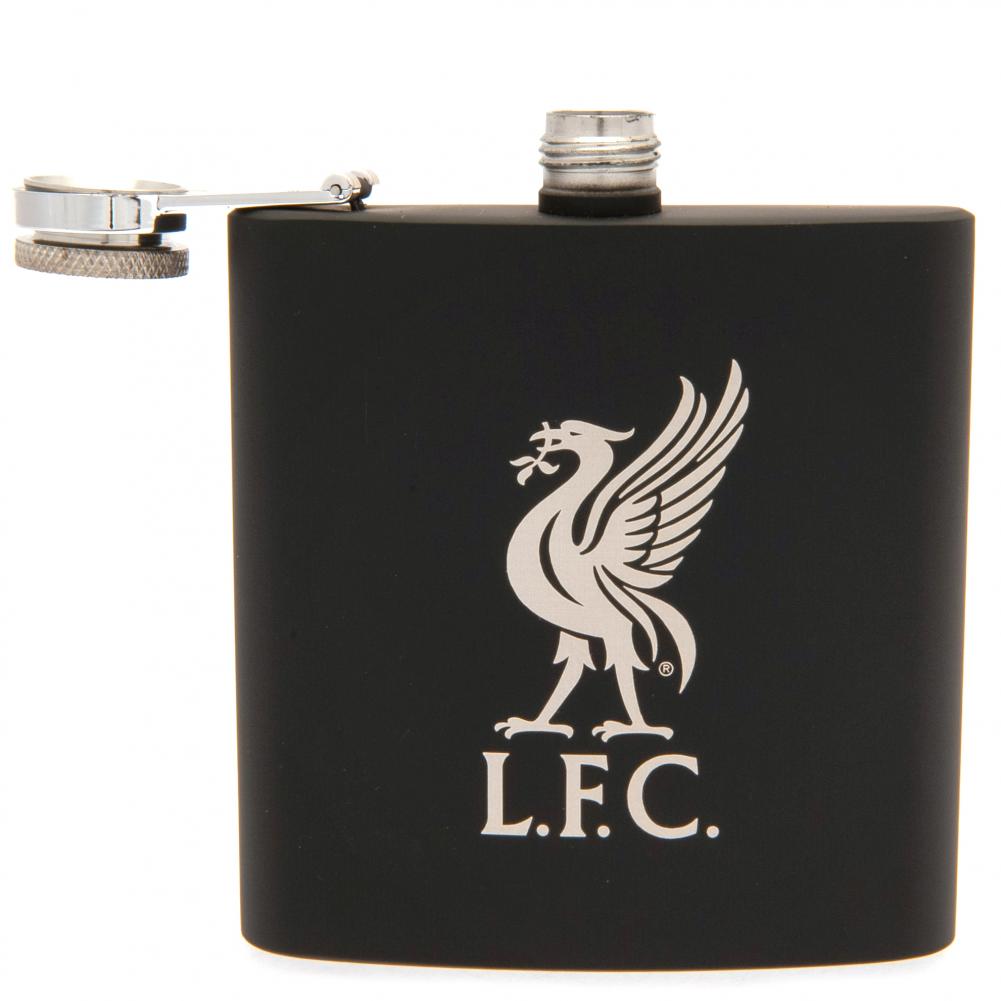 Matt Black Stainless Steel 6oz Liverpool FC Executive Hip Flask
