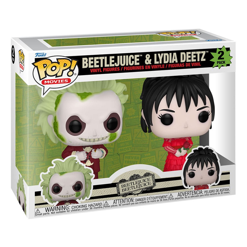 Beetlejuice and Lydia Deetz Two-Pack Collectible Funko POP! Vinyl Figurines for Fans