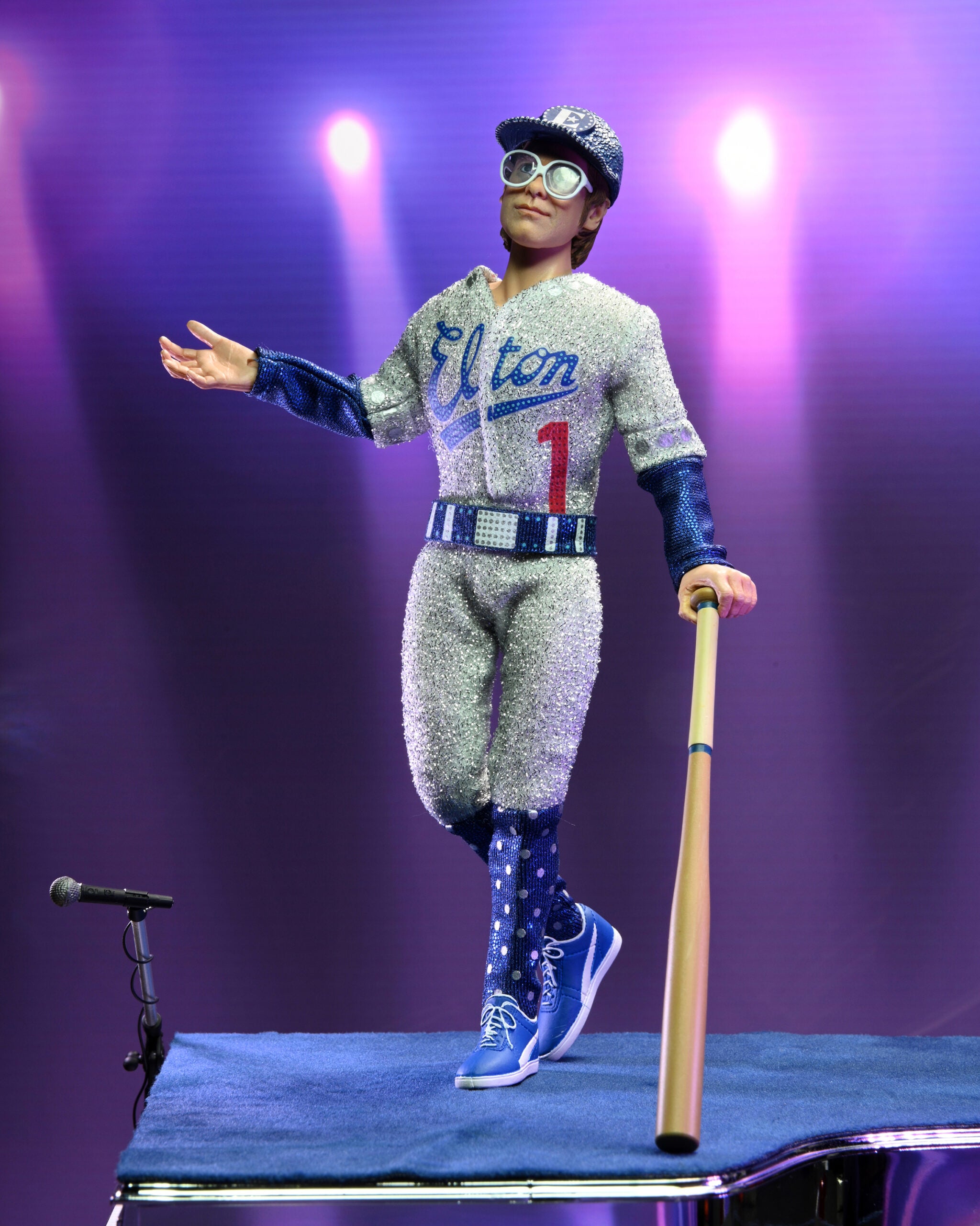 Elton John 8-Inch Deluxe Clothed Action Figure with Piano Inspired by His Live Performance in 1975