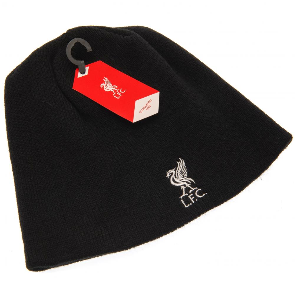 Stylish Liverpool FC Embroidered Black Knitted Beanie Hat