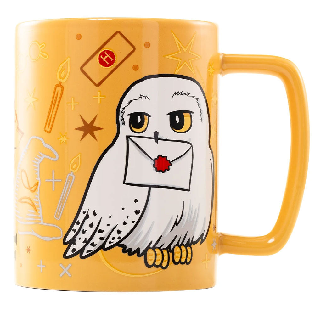 Magical Harry Potter Fuzzy Mustard - Yellow Hedwig Themed Drinking Mug