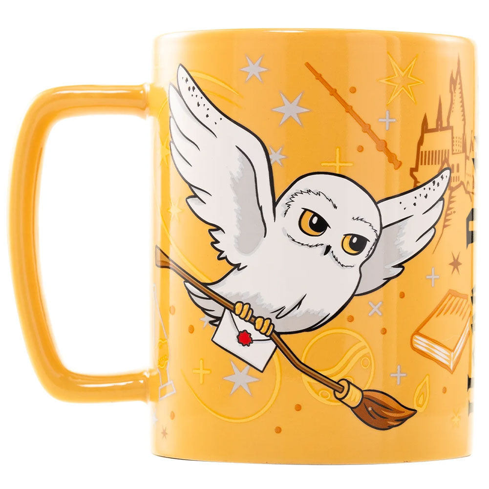 Magical Harry Potter Fuzzy Mustard - Yellow Hedwig Themed Drinking Mug