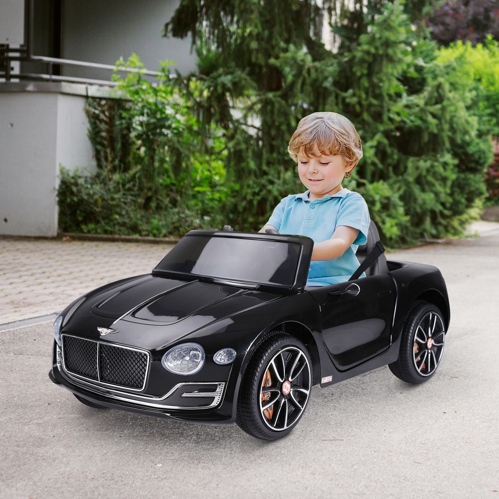 Black Electric Powered Ride - on Car for Kids in Bentley Style