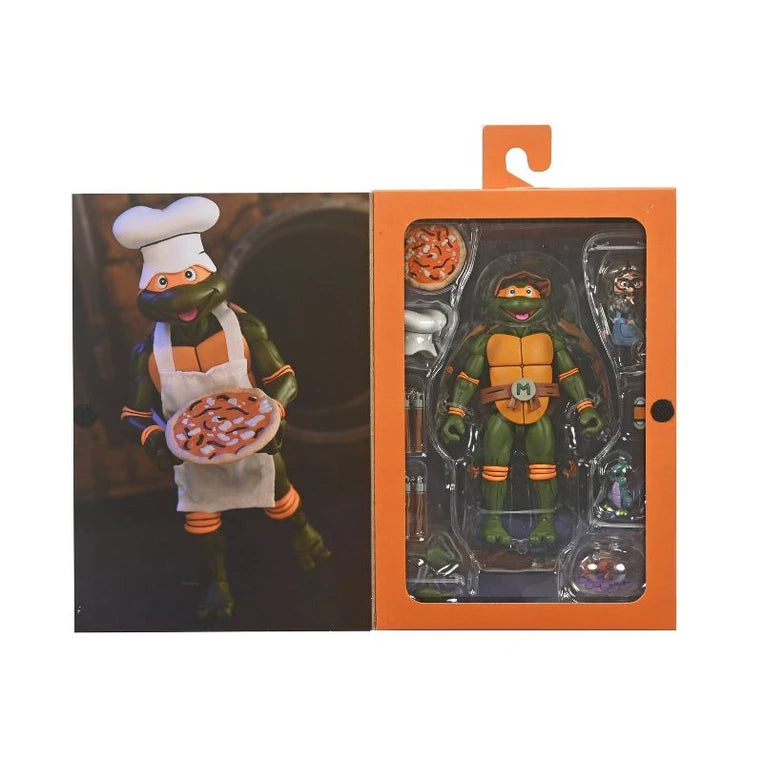 NECA Ultimate 7-Inch Action Figure of Teenage Mutant Ninja Turtles Cartoon Character Michaelangelo in VHS Style Packaging
