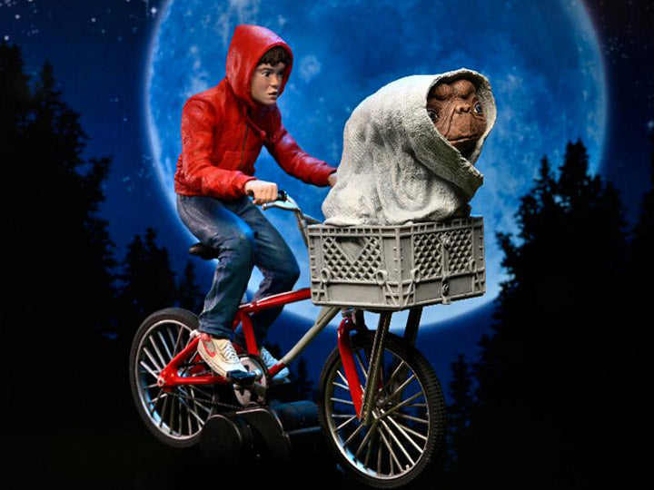 NECA 40th Anniversary 7 - Inch Scale E.T. & Elliot on Bicycle Action Figure