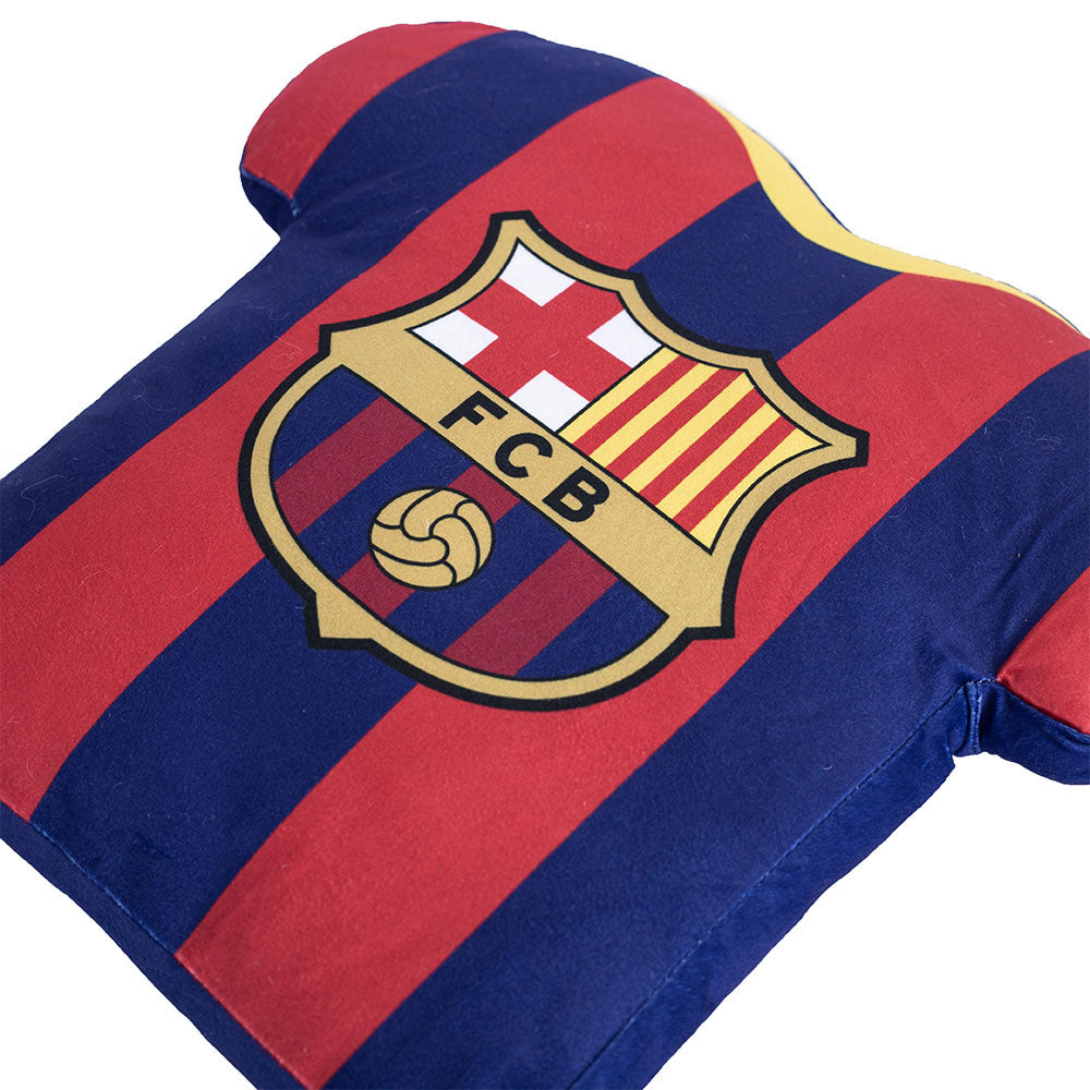 Vibrant FC Barcelona Branded Shirt-Style Polyester Cushion