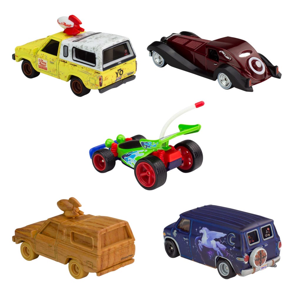 Disney 100th Anniversary Special Edition Hot Wheels Premium Die - cast 1/43 Scale Collectible Vehicles 5 - Piece Pack