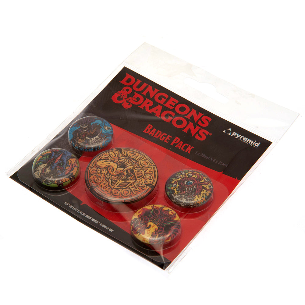 Collectible Dungeons & Dragons Button Badge Set for School Bags and Clothing