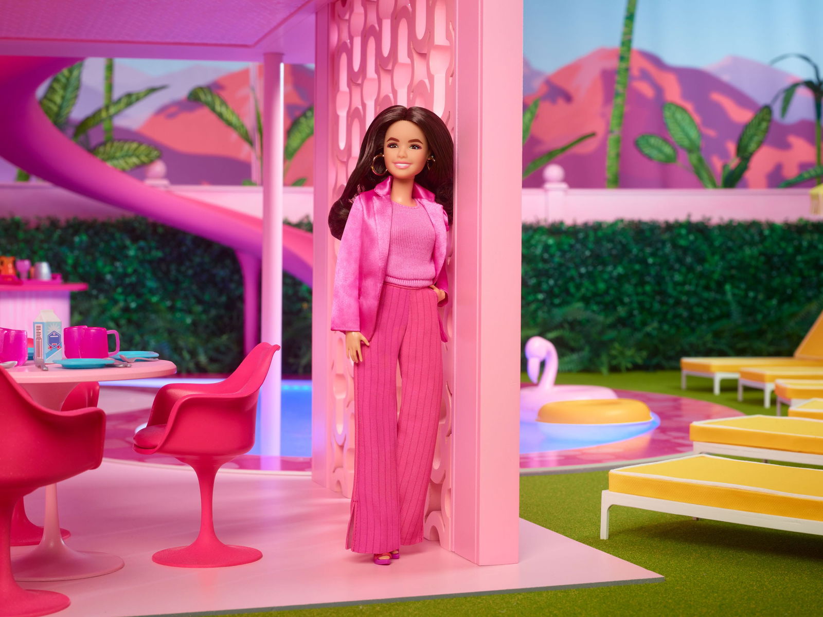 Collectible Barbie Movie Gloria Doll in Stunning Pink Power Pantsuit