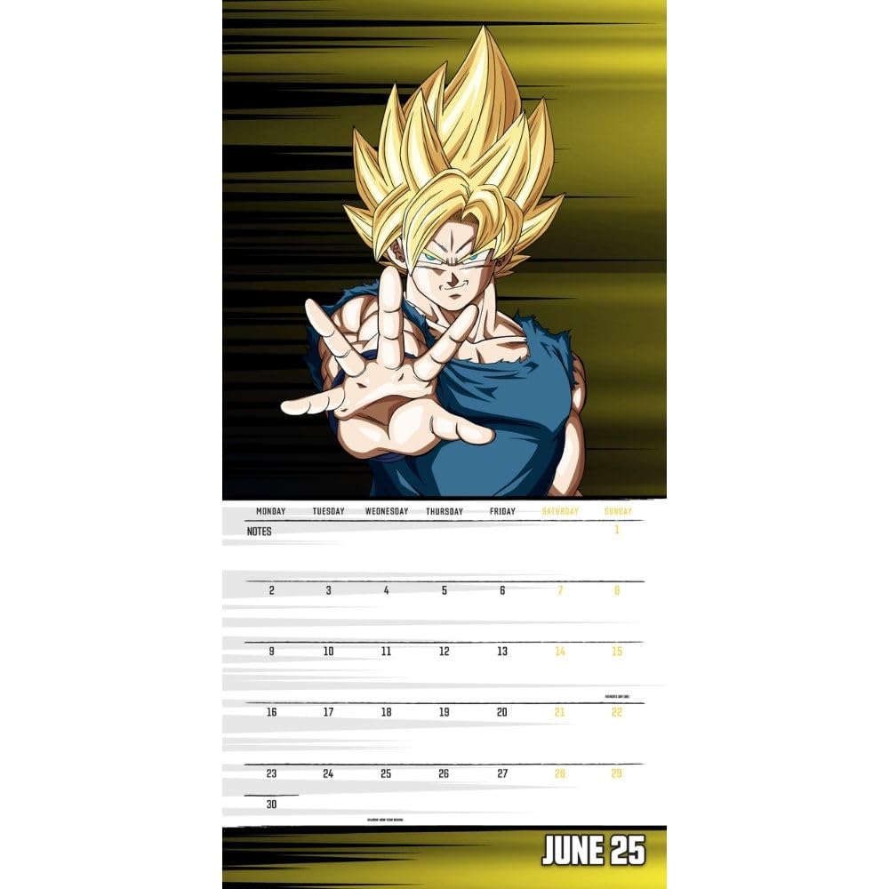 2025 Dragon Ball Z Action-Packed Square Wall Calendar