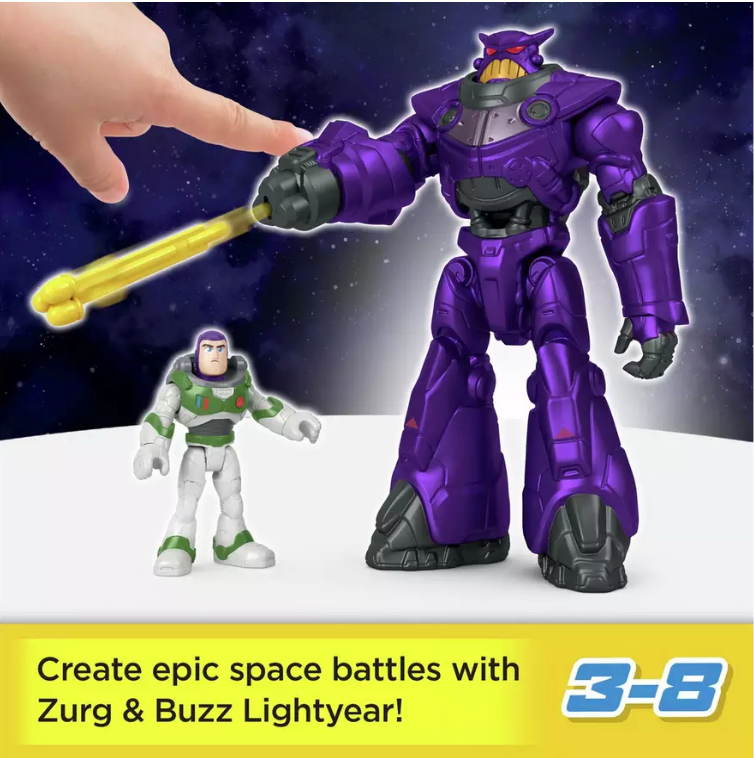 Disney Pixar Lightyear Imaginext Action Figure Set - Battle Blast Zurg vs. Buzz Lightyear (Space Ranger Alpha)