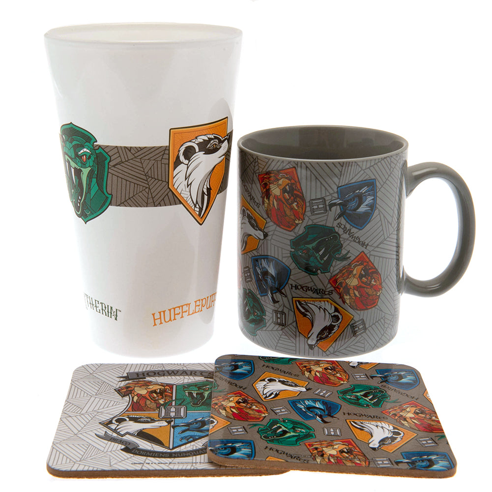 Magical Harry Potter-themed Glass Gift Set with Coasters