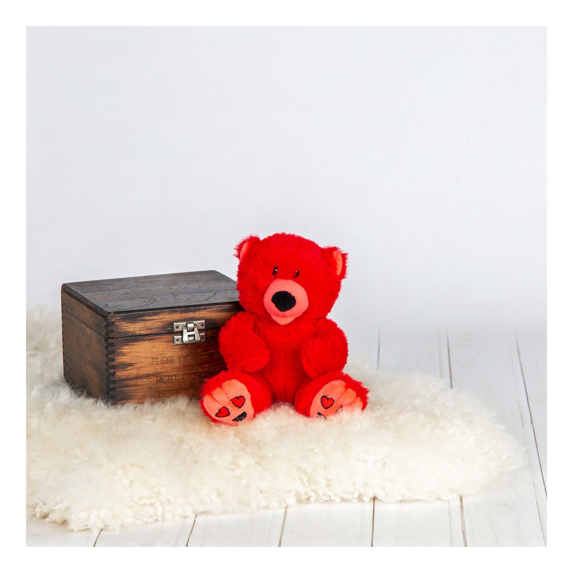 Mini Mood Bears Red Love Bear Fuzzy Plush Toy