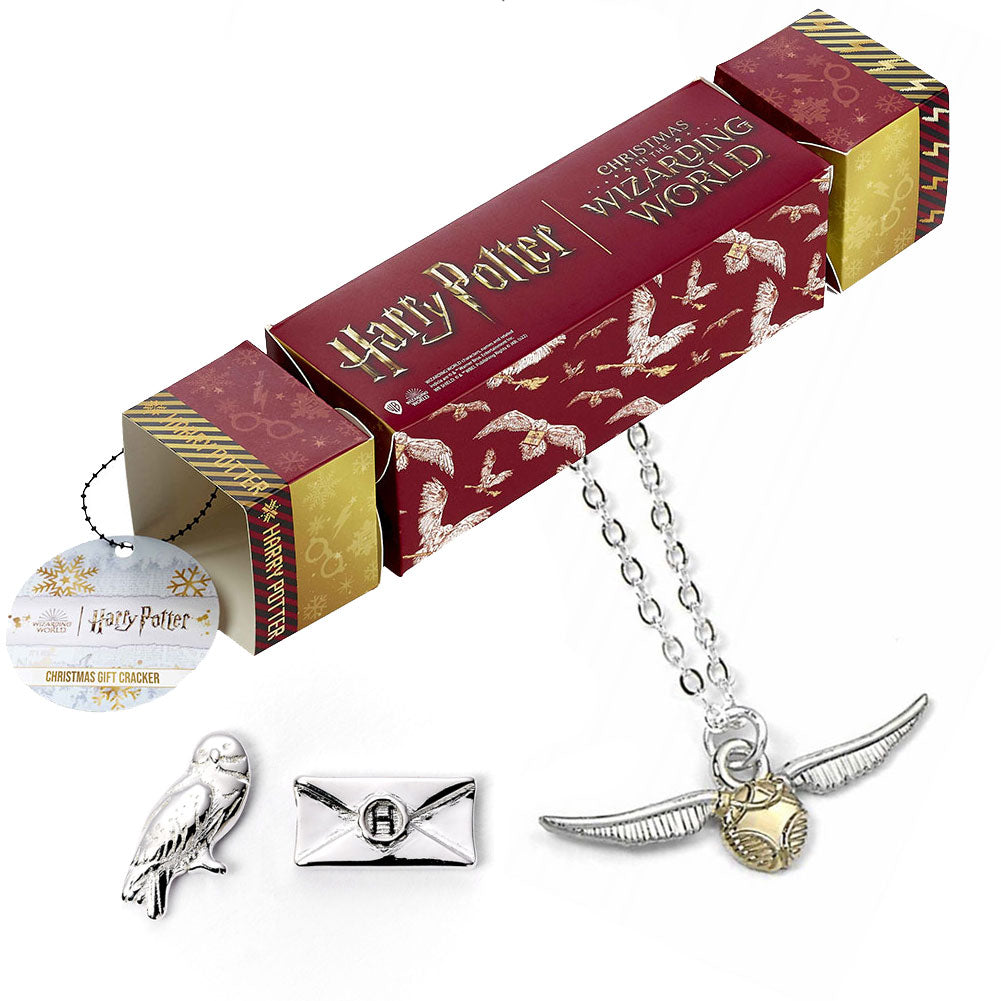 Harry Potter Themed Christmas Gift Cracker Set Featuring Hedwig Owl Inspired Jewelry