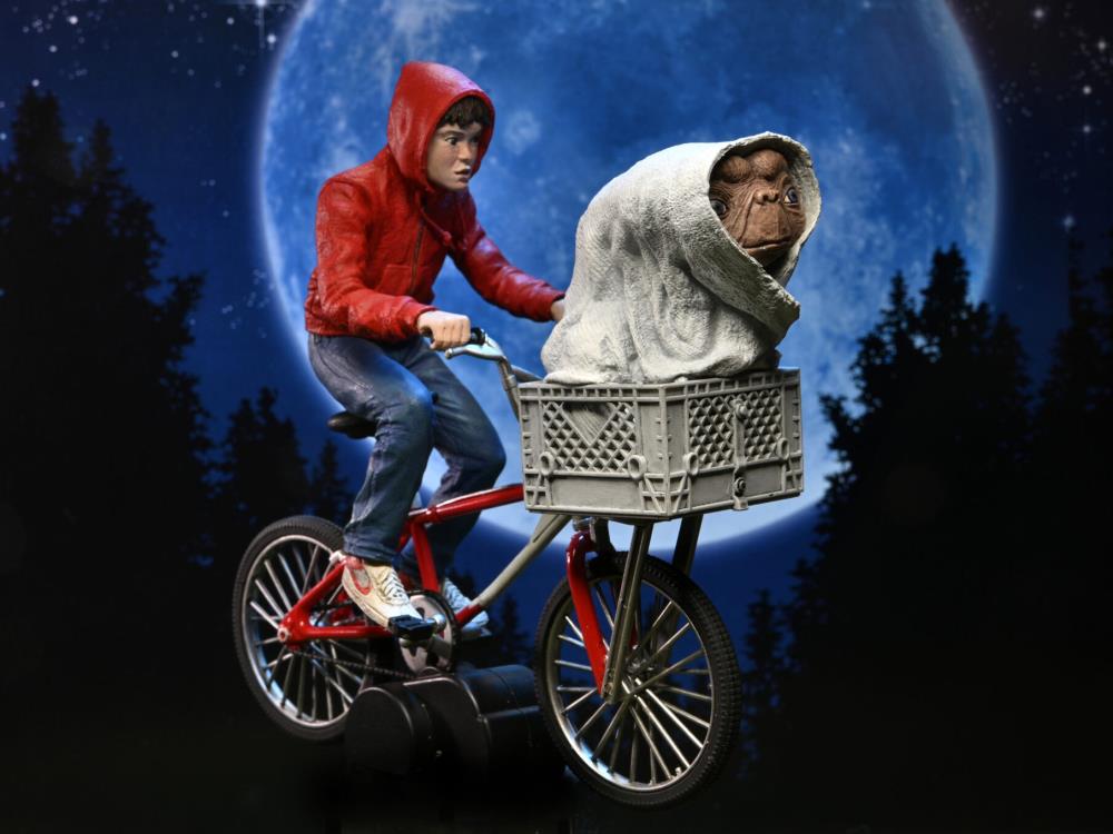 NECA 40th Anniversary 7 - Inch Scale E.T. & Elliot on Bicycle Action Figure
