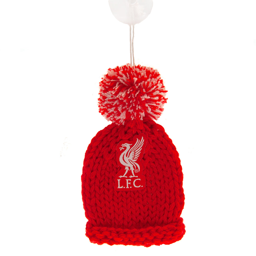 Mini Hanging Wool Bobble Hat with Liverpool Football Club Crest