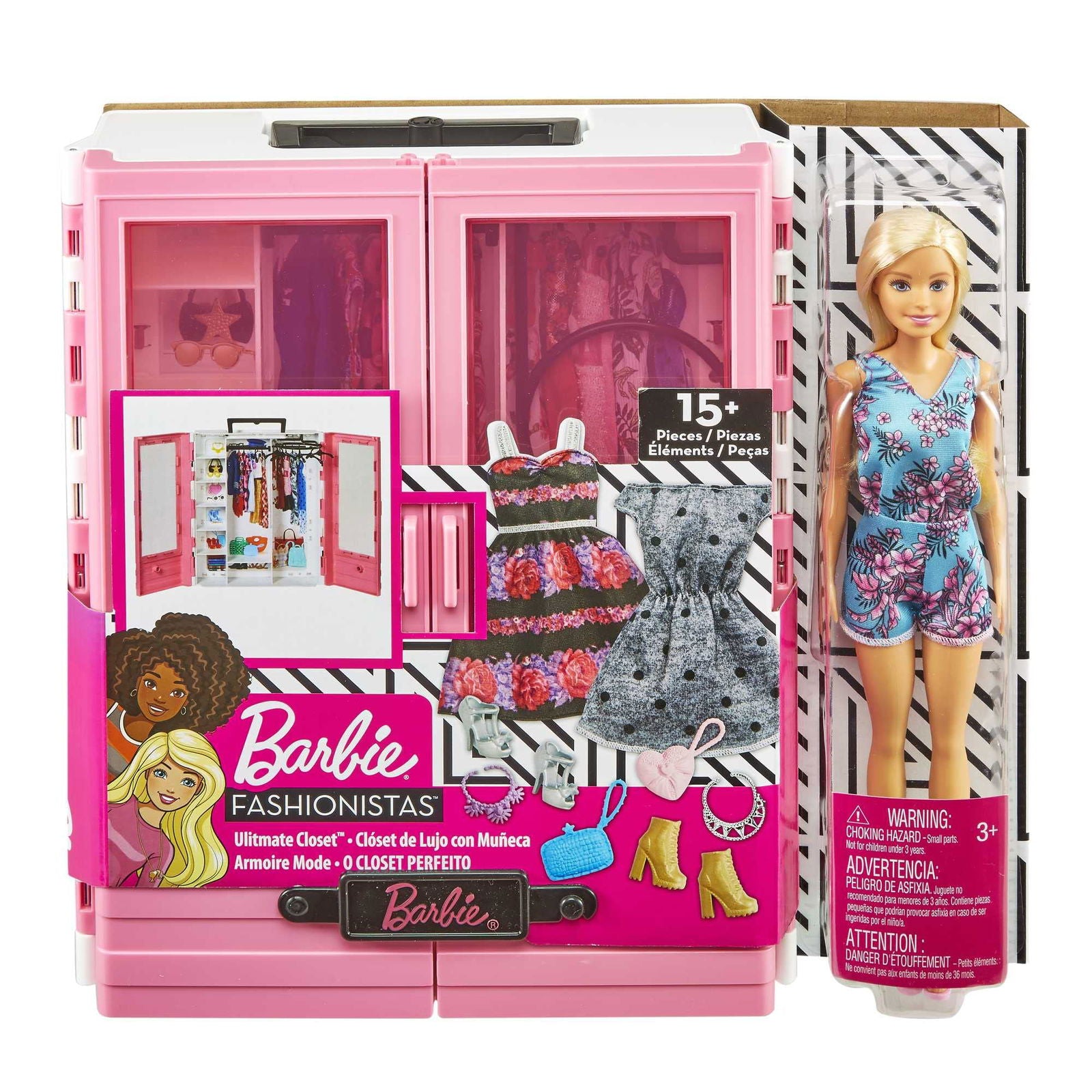 Barbie Fashionista Portable Ultimate Closet Playset with Doll