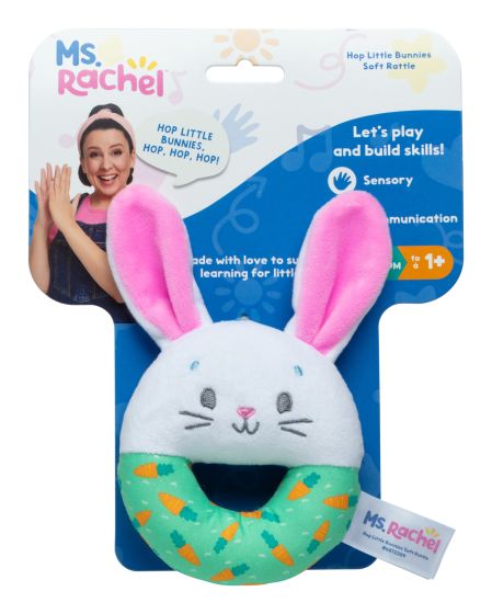 Ms Rachel's Adorable Hop Little Bunnies Soft Rattle for Baby's Early Learning
