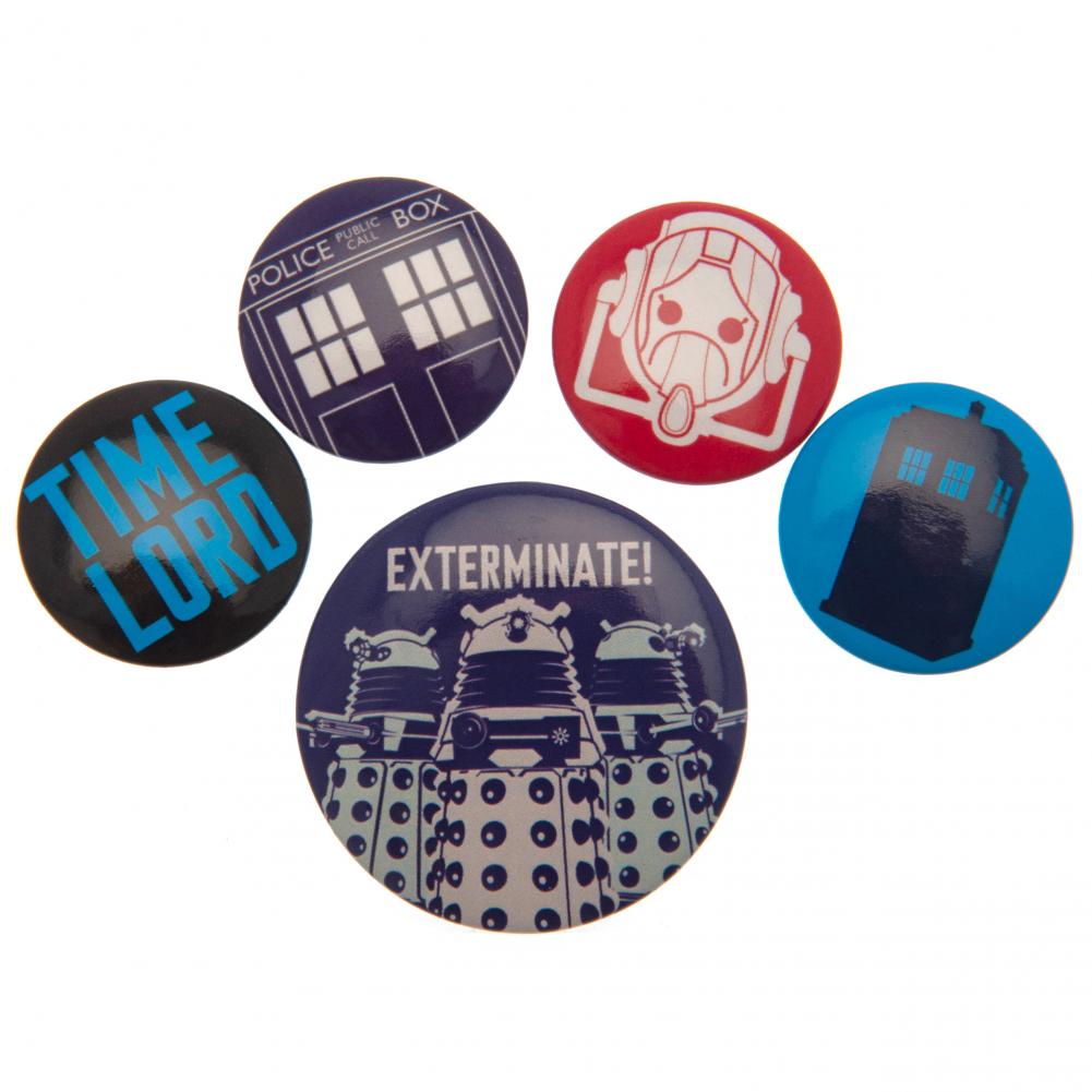Assorted Size Doctor Who Button Badge Set with Eye - catching Designs
