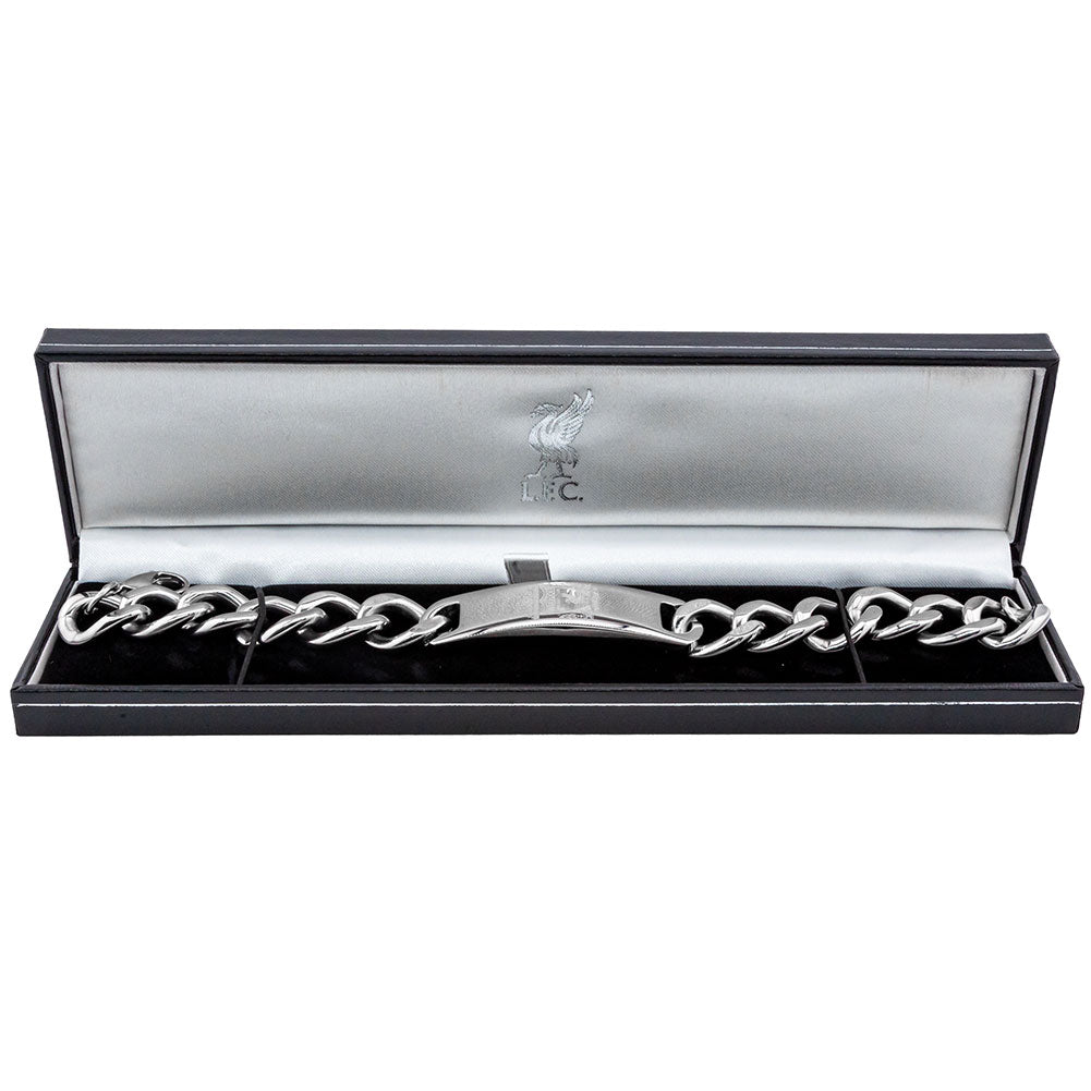 Stainless Steel Chunky Link Liverpool FC Football Club Engraved Plate Bracelet