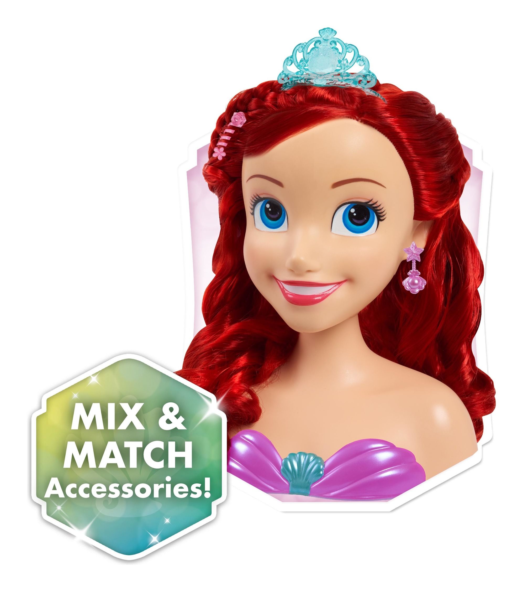 Disney Princess Ariel Hair Styling Play Head Toy with Accessories