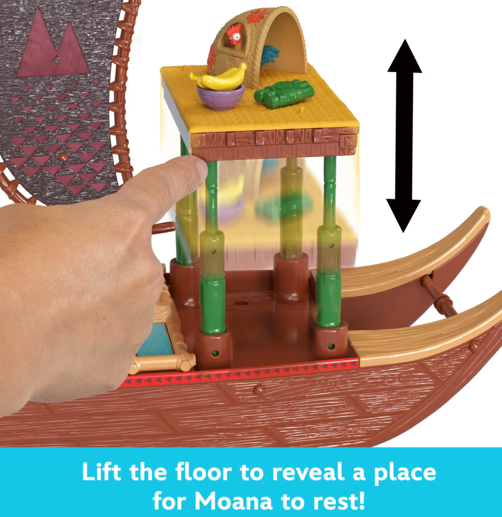 Disney Moana 2 Inspired Foldable Adventure Canoe Playset with Dolls