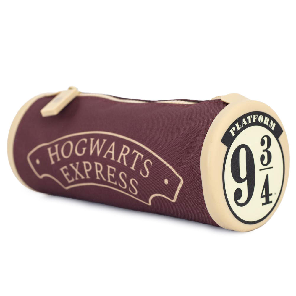Harry Potter-themed 9 and 3/4 Platform Barrel-shaped Zipped Pencil Case for Stationery Storage