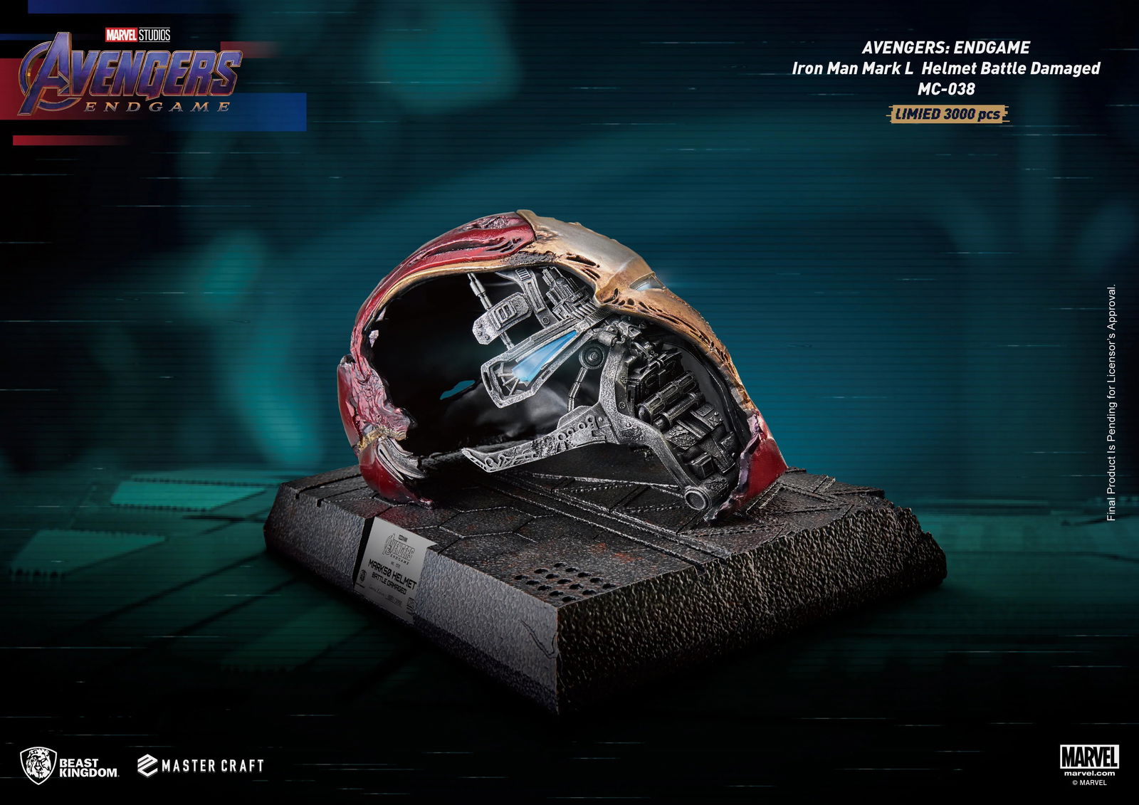 Beast Kingdom Limited Edition Master Craft Statue of Avengers Endgame Battle - Damaged Iron Man Mark - 50 Helmet