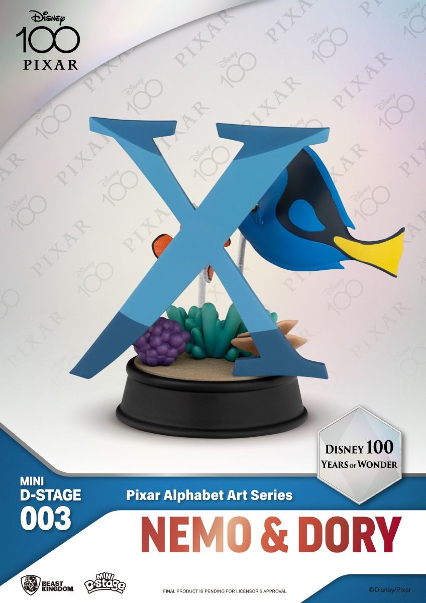 Mini Pixar Alphabet Art Statue Set for Disney's 100th Anniversary of Wonder